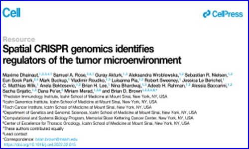 文献解读 | 空间 CRISPR 基因组学用于鉴定肿瘤微环境调节因子