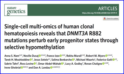Nat Genet | 基于单细胞多组学技术解析 DNMT3A R882 突变在人类克隆造血中的影响