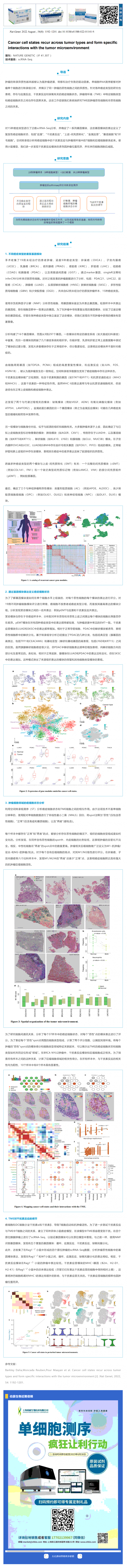 文献解读_不同肿瘤的癌细胞状态复发以及与肿瘤微环境特定的相互作用