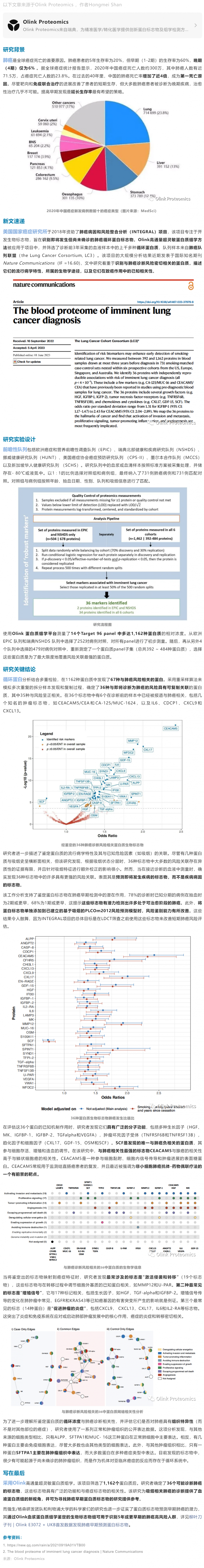 913 新文速递 | 新一代血浆蛋白质组学助力肺癌早诊提高患者生存率