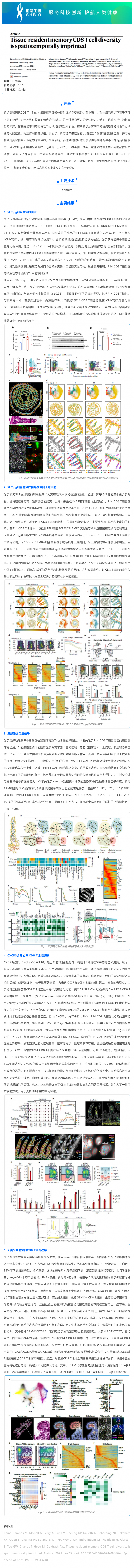 单细胞空间原位检测技术丨组织驻留记忆 CD8 T 细胞多样性具有时空印记